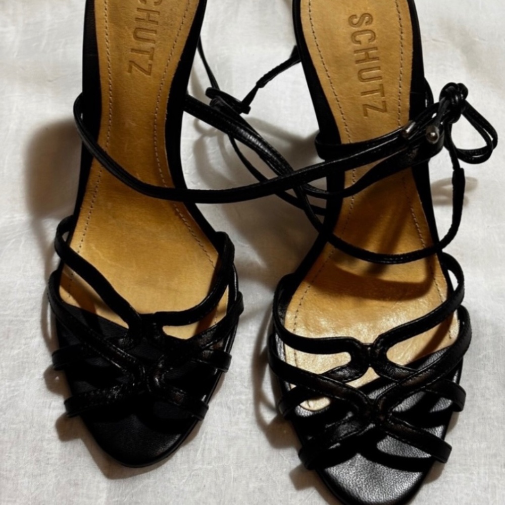 SCHUTZ Women’s Black Strappy Leather Sandals Euro 38 Brazil 36 - Picture 4 of 8
